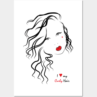 I love my curls -  wavy girl Posters and Art